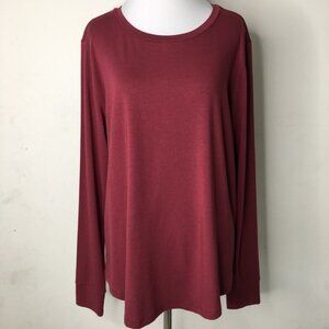 Universal Standard Women's Red Pima Cotton Long Sleeve T Shirt Size Small